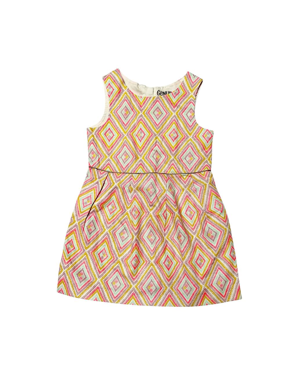 Genuine Kids Retro Diamonds Shift Dress Size 2T